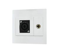 Zxfdsfdbnm XLR/Speakon - Placa de pared de 6,35 mm, XLR/Speakon y enchufe de 6,35 mm para integración flexible de dispositivos, tamaño doble de 86 mm