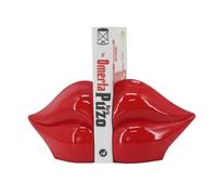 ZXFINTV Sujetalibros decorados con labios rojos, juego de 2 tapones decorativos pesados, decoración única de resina, decoración creativa roja de escritorio para sala de estudio, hotel, estantes de