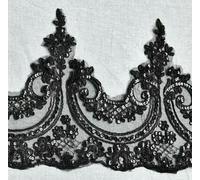 ZXFLOOR 3 Metros/Lote, Accesorios de Vestido de Novia de Encaje de Lentejuelas refinadas, Adornos de Encaje