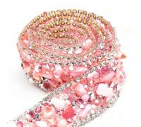 ZXFLOOR Cinta de Diamantes de imitación de Cristal de 3M, Cinta para Adorno de Costura con Diamante de Piedra de Colores para Vestidos DIY, Accesorios de Ropa