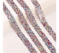 ZXFLOOR Cinta de Diamantes de imitación de Resina de 20 Yardas, Cinta de Diamante autoadhesiva, Rollo de Cristal, cinturón de Diamante de Resina Brillante para Manualidades DIY