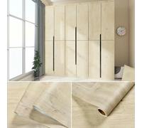 ZXFLOOR Papel tapiz de grano de madera de 60x500cm de ancho para puerta, armario, mesa, muebles, pegatinas autoadhesivas impermeables, película decorativa para el hogar