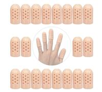 Zxfuture Paquete de 20 cunas de gel con agujeros de aire, protección de dedos y curación para heridas, grietas en los dedos, ampollas. Incluye tapas de silicona transpirable para los dedos y mangas