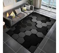 ZXGGASG 3D Visual Gaming Rug Boys Bedroom Living Non Slip Super Cozy Gamer with Cool Lines Pattern Geometric Theme Game Room Decorative Carpet for Teen Kids Washable & Stylish (B