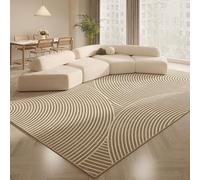 ZXGGASG Cream Area Rug Bedroom Living Room Soft Geometric Carpet Rectangular French-Inspired Versatile for Closet Sofa (4 140×200cm)