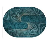 ZXGGASG Emerald Area Living Room Bedrooms Golden Line New Green Oval Rug X 120 Cm Stylish Home Decor for Bedside Fireplace and Sofa