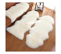 ZXGGASG Extra Thick Genuine Rug Luxurious New Zealand White Fluffy Carpet for Living Room Sofa Chair Warm Sheep Skin Cushion (2P * 65cm)