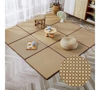 ZXGGASG Japanese Floor Mat Set 9pcs Foldable Non-Slip Futon Mattress Rattan Area Rug with Storage Bag for Living Room Bedroom Playroom - x 50cm (Pattern B)