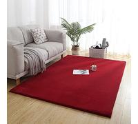 ZXGGASG Luxury Soft Faux Rabbit Fur Area for Living Room and Bedroom Large Red Fluffy Carpet Rug with Anti Slip Backing 80x200cm