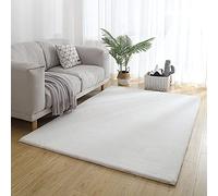 ZXGGASG Luxury White Faux Rabbit Fur Area Ultra Soft Fluffy Carpet Large Anti Slip Living Room Bedroom Bed Side Rug 80x200cm