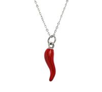 ZXGGASG NBYGSC Silver Colorful Italian Horn Women Men, Chili Pepper Necklace, Lucky Amulet Cornicello Charm For Birthday Christmas Gifts