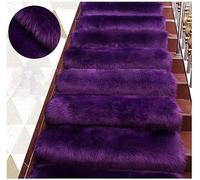 ZXGGASG Non-Slip Fluffy Treads Self-Adhesive Carpet Runners Soft Fuzzy Indoor Stair Mats Dark Purple Staircase Protection | 3PCS 27x70cm (10.6x27.5in)