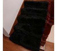 ZXGGASG Non-Slip Soft Shaggy Stair Treads Wooden Steps - Fluffy Indoor Carpet Runners, Self-Adhesive Grip Mats, Washable Staircase Rugs for Safety and Comfort