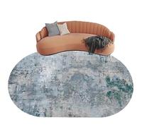 ZXGGASG Oval Area Rug 140x180 cm Dark Green Light Blue Grey White Brown Non-Slip Washable Decorative Mat for Living Room Bedroom & Kitchen