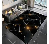 ZXGGASG Super Cozy Gamer Carpet for Boys Bedroom and Living Non Slip 3D Visual Cool Lines Pattern Geometric Theme Game Room Decorative Rug Teen Kids Washable Black 40x60cm