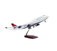 ZXGGASG Toys 1/150 Scale Airplane B747 Aircraft Delta Airline Model W Wheel Diecast Resin Plane Display For Collection and Display(No Light)