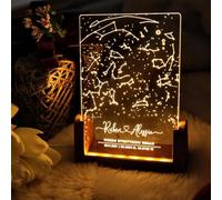 ZXH Luz de mapa de estrellas personalizada, mapa de estrellas personalizado por fecha nocturna, mapa de constelación The Night We Met, luz nocturna personalizada,regalos Para aniversario,boda