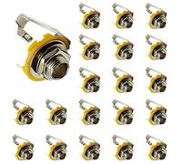 ZXHAO 6,35 mm de largo Mono entrada Jack Socket para Bajo de Guitarra Eléctrica 20pcs