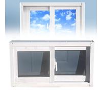 ZXHKZDX Claraboya Abertura En Aluminio(Blanco) con Vidrio Templado para Shed Chicken Coop Playhouse Household, Pequeño Montaje Empotrado Ventanas para Tejados(15.7X15.7IN/40X40CM)
