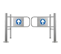 ZXHKZDX Puerta De Seguridad para Supermercados con Barandilla, Apertura 90° Cierre Automático Unidireccional Batientes, Puertas Acceso Barricadas Metálicas para Tiendas Minoristas(Silver/A,140X99CM)