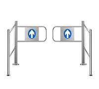ZXHKZDX Puerta De Seguridad para Supermercados con Barandilla, Apertura 90° Cierre Automático Unidireccional Batientes, Puertas Acceso Barricadas Metálicas para Tiendas Minoristas(Silver/B,150X99CM)
