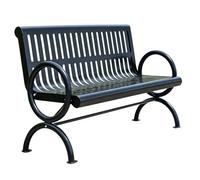 zxhrybh Banco de Jardín Exterior - Banco Doble de Hierro con Respaldo, Resistente para Exteriores y Jardín, 2-3 Personas(Black,59in/150cm)