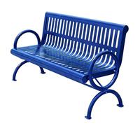 zxhrybh Banco de Jardín Exterior - Banco Doble de Hierro con Respaldo, Resistente para Exteriores y Jardín, 2-3 Personas(Blue,47.2in/120cm)