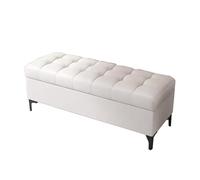 zxhrybh Baul Almacenaje Dormitorio, Banco Almacenaje Tapizado al Final de la Cama, Reposapies Salon, Sala de Estar, Comedor/Vestíbulo(White,51.1in/130cm)