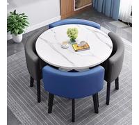 zxhrybh Combinación de Mesa y Silla de Negociación, Mesa Redonda de Ocio para Recepción, Mesas y Sillas Comerciales para Tienda de Postres con té con Leche(F)