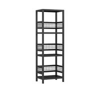 zxhrybh Libreria de Esquina, Estanteria Alta y Estrecha, Estanteria Libros de Almacenamiento, Estantería Abierta, para Espacios Pequeños, Sala de Estar y Baño(Black,39.3in/100cm)