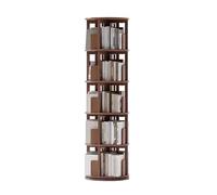 zxhrybh Libreria Giratoria, Estanteria Giratoria de 360°, Estanteria Libros con Almacenamiento, Esquina con Deflector, para el Hogar, Sala de Estar, Estudio, Oficina(Walnut,63.5in/161.5cm)