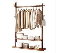 zxhrybh Perchero Independiente para Entrada con Estante, Perchero de pie Barra y Ganchos, Organizador Ahorrador de Espacio para Dormitorio Sala(Brown,39.3in/100cm)