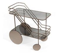 ZXiangguiOU-2025 Mesa de té de café Mesa Auxiliar for sofá, Carrito de Almacenamiento, Estante for Guardar refrigerios, Servicio Manual, Sala Estar, Comedor(Metallic)