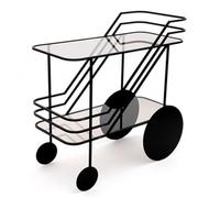 ZXiangguiOU-2025 Mesa de té de café Mesa Auxiliar for sofá, Carrito de Almacenamiento, Estante for Guardar refrigerios, Servicio Manual, Sala Estar, Comedor(Negro)