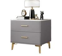 ZXiangguiOU-2025 Mesita de Noche Mesita de Noche con Paneles Roca horneada, Sencilla y Gran Capacidad Almacenamiento(Grey,Grande)