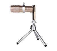 ZXIANGZ Telescopio monocular, Lente de Vidrio óptico Revestido Totalmente versátil + Clip para teléfono + Prisma de trípode para observación de Aves, Caminatas, conciertos 12 Veces, Gold Good