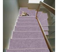 ZXIAOHUI Alfombra Antideslizante para Escaleras 25 x 88 cm 100% Poliéster, Dorso TPE, Recortables y Reutilizables, Antideslizante Amortigua Sonidos, 5 X Protector Alfombra Peldaños Adhesivos, A