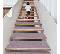 ZXIAOHUI Alfombra Antideslizante para Escaleras 27 x 88 cm 100% Poliéster, Dorso TPE, Antideslizante Amortigua Sonidos, Recortables y Reutilizables, 5 X Peldaños de Escalera Antideslizantes, A