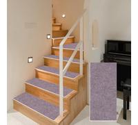 ZXIAOHUI Alfombra Antideslizante para Escaleras 27 x 88 cm 100% Poliéster, Dorso TPE, Recortables y Reutilizables, Antideslizante Amortigua Sonidos, 5 X Peldaños de Escalera Antideslizantes, A