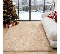 ZXIAOHUI Alfombra de Salón 145 x 230 cm Antideslizante, Fluffy, Muy Suave, No Se Desprenden, Lavable hasta 30 Grados, Alfombras Salon Grandes, Alfombra Suave, Adecuado para Interiores, Beige