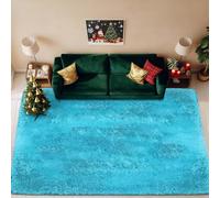ZXIAOHUI Alfombra de Salón 230 x 370 cm No Se Desprenden, Lavable hasta 30 Grados, Antideslizante, Fluffy, Muy Suave, Alfombras Salon Grandes, Alfombra Suave, para Dormitorio, Sala de Estar, Azul