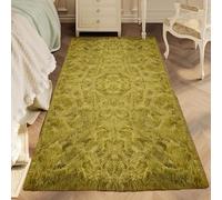 ZXIAOHUI Alfombra Dormitorio 60 x 400 cm No Se Desprenden, Lavable hasta 30 Grados, Antideslizante, Fluffy, Muy Suave, Alfombra de Pelo Largo, Alfombras Moderna, para Sala de Estar, Dormitorio, Verde