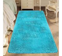 ZXIAOHUI Alfombra Dormitorio 60 x 500 cm No Se Desprenden, Lavable hasta 30 Grados, Antideslizante, Fluffy, Muy Suave, Alfombra de Pelo Largo, Alfombras Moderna, para Sala de Estar, Dormitorio, Azul