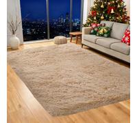 ZXIAOHUI Alfombra Shaggy 190 x 310 cm No Se Desprenden, Lavable hasta 30 Grados, Antideslizante, Fluffy, Muy Suave, Alfombras Salon Grande, Alfombra Peluda, para Dormitorio, Sala de Estar, Beige