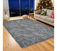 ZXIAOHUI Alfombra Shaggy 230 x 370 cm No Se Desprenden, Lavable hasta 30 Grados, Antideslizante, Fluffy, Muy Suave, Alfombra de Pelo Largo, Alfombras Moderna, para Dormitorio, Sala de Estar, Gris