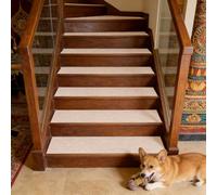 ZXIAOHUI Alfombras de Escalera 24 x 88 cm 100% Poliéster, Dorso TPE, Recortables y Reutilizables, Antideslizante Amortigua Sonidos, 5 X Alfombra Peldaños Adhesivos, Alfombrillas de Escalera, D