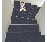 ZXIAOHUI Alfombras de Escalera 30 x 70 cm 100% Poliéster, Dorso TPE, Antideslizante Amortigua Sonidos, Recortables y Reutilizables, 5 X Peldaños de Escalera Antideslizantes, C