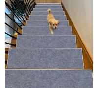 ZXIAOHUI Alfombras para Escaleras 40 x 88 cm 100% Poliéster, Dorso TPE, Recortables y Reutilizables, Antideslizante Amortigua Sonidos, 5 X Protector Alfombra Peldaños Adhesivos, B