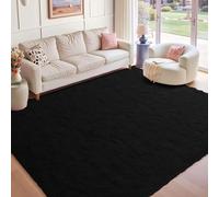 ZXIAOHUI Antideslizante Alfombras 400 x 500 cm Largo Felpa, Mullida, Suaves, No Suelta Pelo, Alfombra Grande Salon Alfombras Grandes Adecuado para Habitación Decorativo, Negro