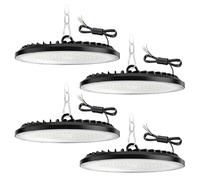 ZXICH 150W UFO LED de alta luz de la bahía,22500LM,6000K blanco frío lámpara de taller,IP65 impermeable LED Iluminación Comercial para Garaje Fábrica Taller(4 Pack,150W)
